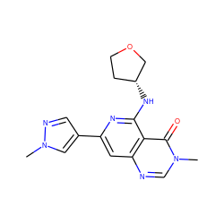 Cn1cc(-c2cc3ncn(C)c(=O)c3c(N[C@@H]3CCOC3)n2)cn1 ZINC000115626677