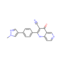 Cn1cc(-c2ccc(-c3[nH]c4ccncc4c(=O)c3C#N)cc2)cn1 ZINC000073311184