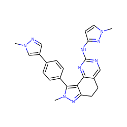 Cn1cc(-c2ccc(-c3c4c(nn3C)CCc3cnc(Nc5ccn(C)n5)nc3-4)cc2)cn1 ZINC000224941980