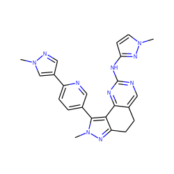 Cn1cc(-c2ccc(-c3c4c(nn3C)CCc3cnc(Nc5ccn(C)n5)nc3-4)cn2)cn1 ZINC000224949510