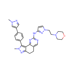 Cn1cc(-c2ccc(-c3c4c(nn3C)CCc3cnc(Nc5ccn(CCN6CCOCC6)n5)nc3-4)cc2)cn1 ZINC000205266256
