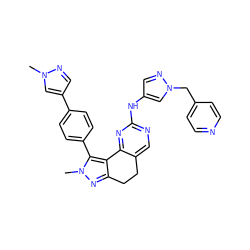 Cn1cc(-c2ccc(-c3c4c(nn3C)CCc3cnc(Nc5cnn(Cc6ccncc6)c5)nc3-4)cc2)cn1 ZINC000224941537