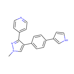 Cn1cc(-c2ccc(-c3cc[nH]c3)cc2)c(-c2ccncc2)n1 ZINC000071332145