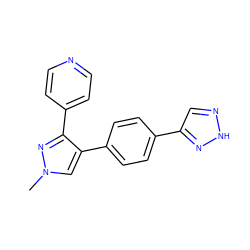Cn1cc(-c2ccc(-c3cn[nH]n3)cc2)c(-c2ccncc2)n1 ZINC000071341383