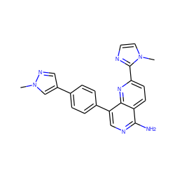 Cn1cc(-c2ccc(-c3cnc(N)c4ccc(-c5nccn5C)nc34)cc2)cn1 ZINC000653823901