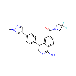 Cn1cc(-c2ccc(-c3cnc(N)c4ccc(C(=O)N5CC(F)(F)C5)cc34)cc2)cn1 ZINC000653823887