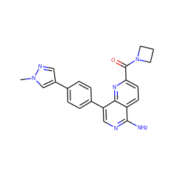 Cn1cc(-c2ccc(-c3cnc(N)c4ccc(C(=O)N5CCC5)nc34)cc2)cn1 ZINC000653825396