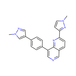 Cn1cc(-c2ccc(-c3cncc4ccc(-c5ccn(C)n5)nc34)cc2)cn1 ZINC000653829430