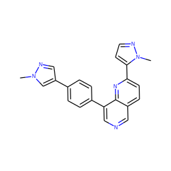 Cn1cc(-c2ccc(-c3cncc4ccc(-c5ccnn5C)nc34)cc2)cn1 ZINC000653825372