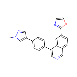 Cn1cc(-c2ccc(-c3cncc4ccc(-c5ncco5)cc34)cc2)cn1 ZINC000584606105