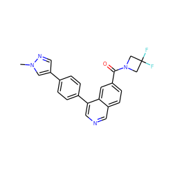 Cn1cc(-c2ccc(-c3cncc4ccc(C(=O)N5CC(F)(F)C5)cc34)cc2)cn1 ZINC000653823818