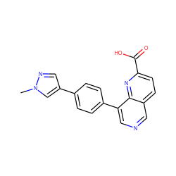 Cn1cc(-c2ccc(-c3cncc4ccc(C(=O)O)nc34)cc2)cn1 ZINC000584616047