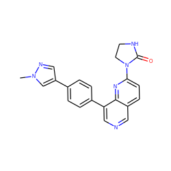 Cn1cc(-c2ccc(-c3cncc4ccc(N5CCNC5=O)nc34)cc2)cn1 ZINC000653834580