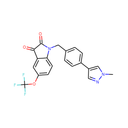 Cn1cc(-c2ccc(CN3C(=O)C(=O)c4cc(OC(F)(F)F)ccc43)cc2)cn1 ZINC000045357709