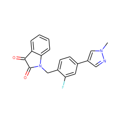 Cn1cc(-c2ccc(CN3C(=O)C(=O)c4ccccc43)c(F)c2)cn1 ZINC000049046605