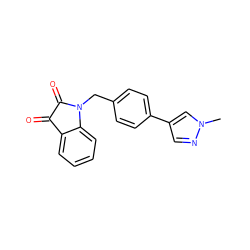 Cn1cc(-c2ccc(CN3C(=O)C(=O)c4ccccc43)cc2)cn1 ZINC000049035972