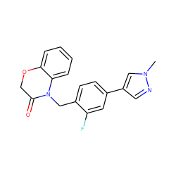 Cn1cc(-c2ccc(CN3C(=O)COc4ccccc43)c(F)c2)cn1 ZINC000095596163