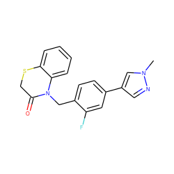 Cn1cc(-c2ccc(CN3C(=O)CSc4ccccc43)c(F)c2)cn1 ZINC000095593808