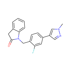 Cn1cc(-c2ccc(CN3C(=O)Cc4ccccc43)c(F)c2)cn1 ZINC000095596135