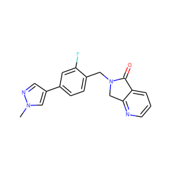 Cn1cc(-c2ccc(CN3Cc4ncccc4C3=O)c(F)c2)cn1 ZINC000205433501