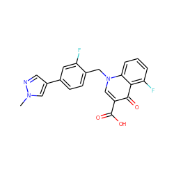 Cn1cc(-c2ccc(Cn3cc(C(=O)O)c(=O)c4c(F)cccc43)c(F)c2)cn1 ZINC000084668955