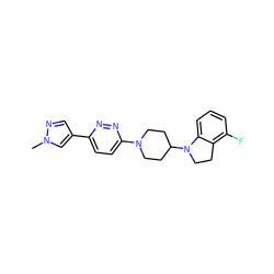 Cn1cc(-c2ccc(N3CCC(N4CCc5c(F)cccc54)CC3)nn2)cn1 ZINC000103242974