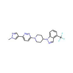 Cn1cc(-c2ccc(N3CCC(n4ncc5c(C(F)(F)F)cccc54)CC3)nn2)cn1 ZINC000473179715