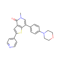 Cn1cc(-c2ccc(N3CCOCC3)cc2)c2sc(-c3ccncc3)cc2c1=O ZINC000072178054