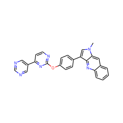 Cn1cc(-c2ccc(Oc3nccc(-c4cncnc4)n3)cc2)c2nc3ccccc3cc21 ZINC000299833216