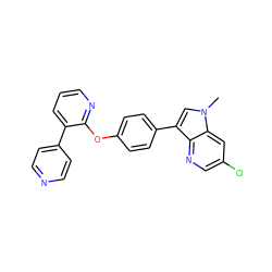 Cn1cc(-c2ccc(Oc3ncccc3-c3ccncc3)cc2)c2ncc(Cl)cc21 ZINC000299831692