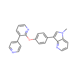 Cn1cc(-c2ccc(Oc3ncccc3-c3ccncc3)cc2)c2ncccc21 ZINC000299833965