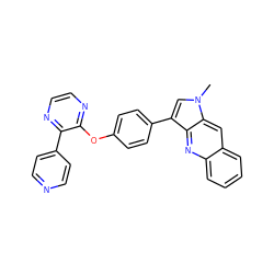 Cn1cc(-c2ccc(Oc3nccnc3-c3ccncc3)cc2)c2nc3ccccc3cc21 ZINC000299832465