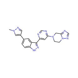 Cn1cc(-c2ccc3[nH]nc(-c4cc(N5CCn6ncnc6C5)ncn4)c3c2)cn1 ZINC000225553986