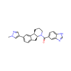 Cn1cc(-c2ccc3c(c2)[C@H]2CCCN(C(=O)c4ccc5[nH]cnc5c4)[C@H]2C3)cn1 ZINC000117629152