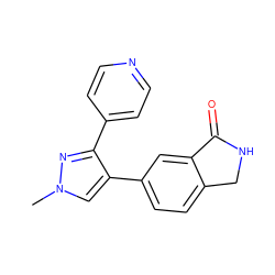Cn1cc(-c2ccc3c(c2)C(=O)NC3)c(-c2ccncc2)n1 ZINC000040974539