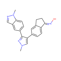 Cn1cc(-c2ccc3c(c2)CC/C3=N\O)c(-c2ccc3c(cnn3C)c2)n1 ZINC000040974202