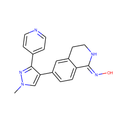 Cn1cc(-c2ccc3c(c2)CCN/C3=N\O)c(-c2ccncc2)n1 ZINC000040974452