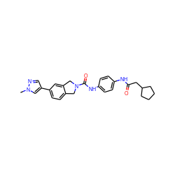 Cn1cc(-c2ccc3c(c2)CN(C(=O)Nc2ccc(NC(=O)CC4CCCC4)cc2)C3)cn1 ZINC000167263397