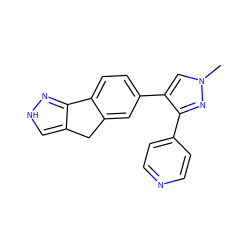 Cn1cc(-c2ccc3c(c2)Cc2c[nH]nc2-3)c(-c2ccncc2)n1 ZINC000040973541