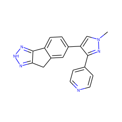 Cn1cc(-c2ccc3c(c2)Cc2n[nH]nc2-3)c(-c2ccncc2)n1 ZINC000071411080