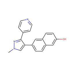 Cn1cc(-c2ccc3cc(O)ccc3c2)c(-c2ccncc2)n1 ZINC000038207484