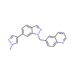 Cn1cc(-c2ccc3cnn(Cc4ccc5ncccc5c4)c3c2)cn1 ZINC000096272726