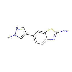 Cn1cc(-c2ccc3nc(N)sc3c2)cn1 ZINC000032500665