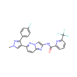 Cn1cc(-c2ccc3nc(NC(=O)c4cccc(C(F)(F)F)n4)cn3n2)c(-c2ccc(F)cc2)n1 ZINC001772620930