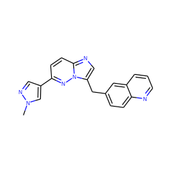 Cn1cc(-c2ccc3ncc(Cc4ccc5ncccc5c4)n3n2)cn1 ZINC000066166253