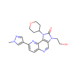 Cn1cc(-c2ccc3ncc4c(c3n2)n(C2CCOCC2)c(=O)n4CCO)cn1 ZINC000118533021