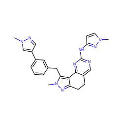 Cn1cc(-c2cccc(Cc3c4c(nn3C)CCc3cnc(Nc5ccn(C)n5)nc3-4)c2)cn1 ZINC000207805802