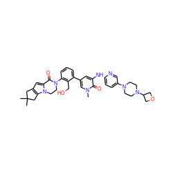 Cn1cc(-c2cccc(N3CCn4c(cc5c4CC(C)(C)C5)C3=O)c2CO)cc(Nc2ccc(N3CCN(C4COC4)CC3)cn2)c1=O ZINC000164260461