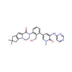 Cn1cc(-c2cccc(N3CCn4c(cc5c4CC(C)(C)C5)C3=O)c2CO)cc(Nc2ccncn2)c1=O ZINC000116055219