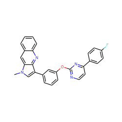 Cn1cc(-c2cccc(Oc3nccc(-c4ccc(F)cc4)n3)c2)c2nc3ccccc3cc21 ZINC000299833907